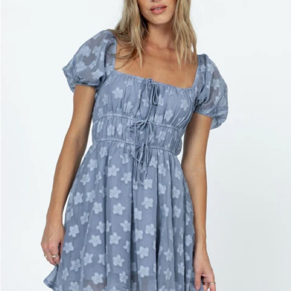 Princess Polly Blue Smocked Mini Sundress